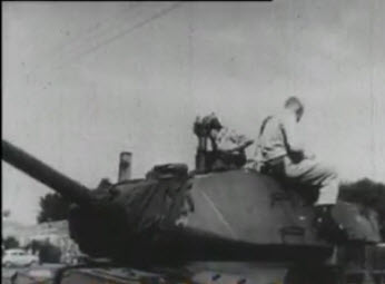 Tanks in the streets of Clinton, Tennessee